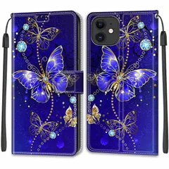 【特価商品】iPhone 12 / 12Proケース手帳型 スマホケース 携帯カバー レザー 耐衝撃 耐摩擦 全面保護 マグネット式 カード収納 スタンド機能 手触りが良い 人気 上質 6.1インチ対応 青い蝶