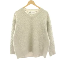 グリーンレーベルリラクシング ユナイテッドアローズ green label relaxing SC ハミルトンアランVネックニット セーター ウール グレー Vネック ケーブル編み 長袖 3613-104-1904 /HN