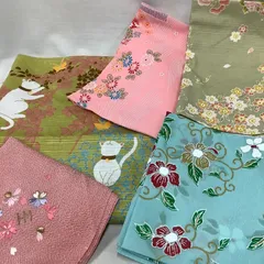 風呂敷　花柄　5枚　まとめて　サイズいろいろ　素材いろいろ　未使用・中古あり　U019