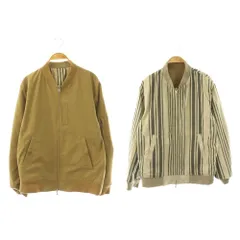 ナノユニバース nano universe ジャケット ブルゾン リバーシブル M カーキベージュ アイボリー チャコール /ES ■MA