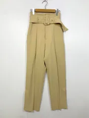MURUA ムルーア ベルト付き ハイウエスト ストレート スリット パンツ sizeM/イエローベージュ ■■レディース