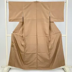 たんす屋 TANSU-YA 着物 リユース着物 紬 薄茶 カジュアル 紅葉 袷 絹 未洗い 【身丈】153cm【裄丈】64cm MS7926