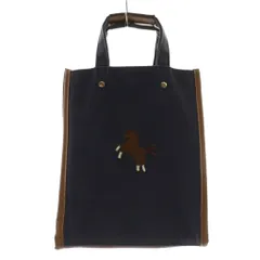 セブンテンバイミホカワヒト SEVEN TEN by MIHO KAWAHITO トートバッグ 紺 ネイビー 馬刺繍 /AQ ■OS