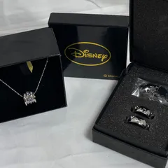 Disney ディズニー  ネックレスブルーストーン  ペアリング セット シルバーリング アミューズメント ミッキー S