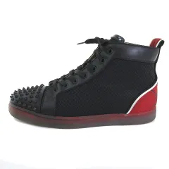 クリスチャンルブタン Christian louboutin 20SS ハイカット スニーカー シューズ スタッズ ブラック レッド 黒 赤 43 28cm