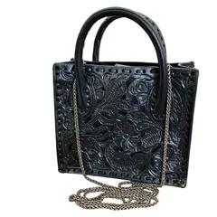 SG00001 現状品 GRACE CONTINENTAL グレースコンチネンタル GRACE CONTINENTAL スクエア　ミニトート　チェーン　ショルダーバッグ2way ネイビーブルー Carving Tribes レディース