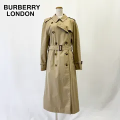 英国製 BURBERRY LONDON バーバリー ロングトレンチコート ノバチェック裏地 ベルト付 レディースL相当 メンズ着用可 90s ネオヴィンテージ