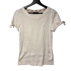    BURBERRY BLUE LABEL バーバリーブルーレーベル 半袖カットソー 白 38 ノバチェック リボン【Z1817】