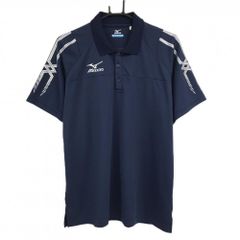 パーリーゲイツ 半袖ポロシャツ ネイビー×白 織生地 異素材 レディース