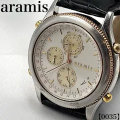 稼働品 Working item アラミス aramis 腕時計 メンズ Men's クォーツ Quartz AC19353 多機能 クロノグラフ カレンダー アラーム シルバー ホワイト コンビ ケース 0035のサムネイル