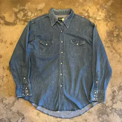 90年代 アメリカ Wrangler(ラングラー) ウェスタン デニム シャツ