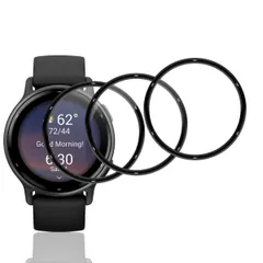 【特価セール】用 GARMIN vivoactive5 フィルム 3枚 ガーミン vivoactive 5 保護フィルム PET複合材 炭素繊維 3D曲面 カバー 対応 vivoactive 5 液晶保護フィルム 高透過率 3D全面保護 キズ防止 飛散防止 高