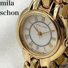 稼働品 Working item ミラ・ショーン mila schon 腕時計 レディース Ladies クォーツ Quartz 5930-H02877 アナログ ホワイト 文字盤 ローマン インデックス ゴールド ケース　0308のサムネイル