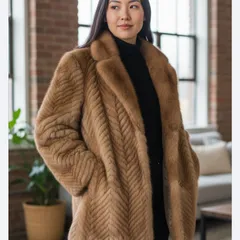 ミンクショートコート　マフラー付き　ミンクジャケット　13号