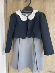 NO.172 120センチ　入学式 スーツ 女の子 卒園式 小学校 子ども スーツ  ジャケット スカート ボレロ キッズ フォーマル 子供 ドレス ネイビー 紺色 結婚式 七五三 撮影 発表会 リボン 子供服 カジュアル