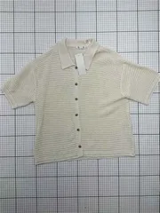 ◇ ⊂ ジーユー GU スカシアミニットシャツ 半袖 ナチュラル L レディース E  【1602190009901】