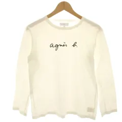 アニエスベー agnes b. Tシャツ カットソー 長袖 ロゴプリント 2 白 ホワイト /HN