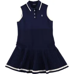 古着 ラルフローレン Ralph Lauren POLO GOLF ポロゴルフ ハーフ丈 ノースリーブ プリーツワンピース レディースXL相当/eaa617698