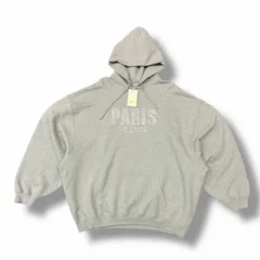 未使用 VETEMENTS 23AW CRYSTAL PARIS HOODIE ラインストーン クリスタルパリ スウェットフーディー パーカー ヴェトモン UA65HD590G グレー S （9379M） 未使用 VETEMENTS 23AW CRYSTAL PARIS HOODIE ラインストーン