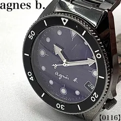稼働品 Working item アニエスベー agnes b. 腕時計 メンズ レディース Men Women クォーツ Quartz V742-8060 パープル文字盤 デイト機能 ダイバーズデザイン ケース径35mm 0116のサムネイル