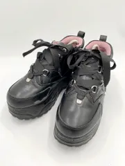 YOSUKE ヨースケ 2810184 厚底レトロレースアップ スニーカー size24.5cm/黒 ■■レディース