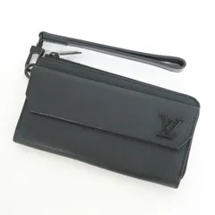 LOUIS VUITTON ルイヴィトン アエログラム ジッピーウォレット レザー ブラック M69831