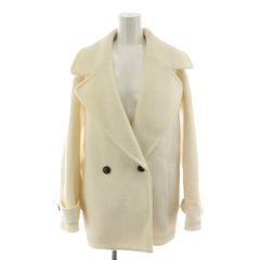 ナチュラルビューティーベーシック NATURAL BEAUTY BASIC 23AW  ピーコート Pコート ミドル丈 ウール アウター S 白 ホワイト /AN42