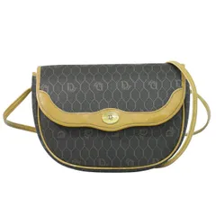 本物 クリスチャン ディオール Christian Dior ハニカム柄 ショルダーバッグ ポシェット PVC ブラック バッグ 中古・