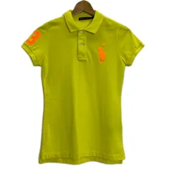 RALPH LAUREN　ポロシャツ　半袖　シャツ　トップス　ハーフボタン　ナンバーワッペン3　ワンポイント　ブランドロゴ　ビッグポニー　刺しゅう　古着　/0204