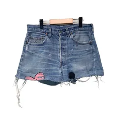 Levi's　ハーフパンツ　80s vintage　80年代　80-83年製　501　刻印524　短パン　ショートパンツ　ボトムス　リメイク　赤耳　黒カンヌキ　ボタンフライ　アメカジ　古着　/1012