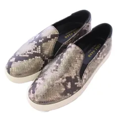 コールハーン COLE HAAN ローカットシューズ スリッポン 厚底 パイソン 6.5 グレー シルバーカラー 茶 ブラウン /BB