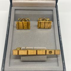 dunhill ネクタイピン カフス セット ゴールド シルバー - メルカリ