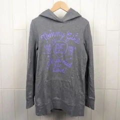 トミーガール  tommy girl　プルオーバーパーカー　グレー　Sサイズ 　パープルロゴ