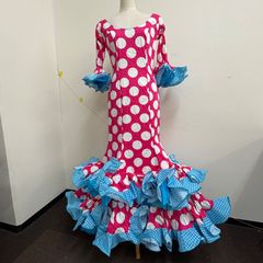 美品】スペイン製 セビージャ フラメンコ 衣装 ドレス 水玉 ドット
