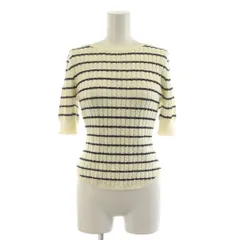 スナイデル SNIDEL 24SS バックオープンリボンニット 半袖 F 白 ホワイト 黒 ブラック ボーダー柄 SWNT241166 /RR