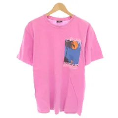 ステューシー STUSSY メイドインカリフォルニア Made in California Tシャツ カットソー クルーネック 半袖 プリント M ピンク /YT
