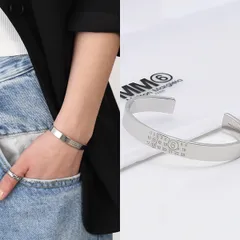 MM6 MAISON MARGIELA メゾン マルジェラ アクセサリー ニューメリック ミニマル カフブレスレット SM6UY0061 P6469 レディース ユニセックス シルバー バングルのサムネイル