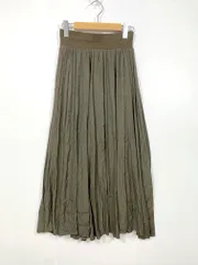 le.coeur blanc ルクールブラン 定価13420円 ウエストリブギャザーフレア スカート size38/カーキブラウン ■■レディース