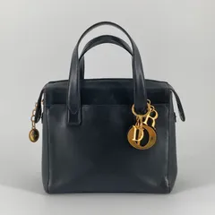 Christian Dior（クリスチャンディオール）　ロゴ　チャーム　レザー　ハンドバッグ　ブラック