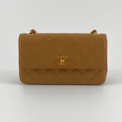 CHANEL（シャネル）　ミニ　マトラッセ　ラムスキン　チェーン　ショルダー　バッグ　1番台　ベージュ