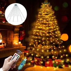 クリスマス 飾り LED イルミネーションライト クリスマスツリー 電飾 装飾 クリスマスライト【280球全長2M USB充電式 点灯パターン8種類】 LED 飾り Christmas ドレープライト フェアリーライト グッズ ストリングライト パーティー 1