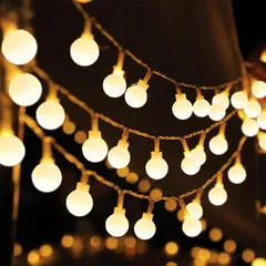 LEISURE CLUB フェアリーライト イルミネーション LED 3M 20球 暖色 電池式 ストリングライト デコレーション 屋内 屋外 防水防塵 誕生日 結婚式 飾りらいと (円球、暖色, 3Ｍ、20球) 1