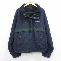 XL/古着 ノーティカ 長袖 ブランド ジャケット メンズ 90年代 90s ワンポイントロゴ リバーシブル 大きいサイズ 濃紺 内側フリース【spe】 26jan19