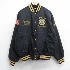 L/古着 長袖 ナイロン ジャケット メンズ 80年代 80s アメリカンレギオン 黒 内側キルティング 26jan19