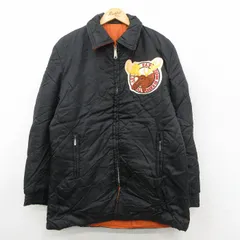 L/古着 長袖 ナイロン キルティング ジャケット メンズ 80年代 80s シカ 黒 26jan19