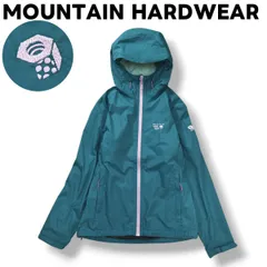 【定番】 マウンテン ハードウェア MOUNTAIN HARDWEAR フーデット ナイロン ジャケット ジップ パーカー ジャンパー ロゴ 刺繍 S グリーン アウトドア ウェア タウンユース レジャー レディース ♪