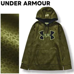 【定番】 アンダーアーマー UNDER ARMOUR 刺繍 ロゴ パーカー ジャージ トレーナー フーディー スウェット 裏起毛 ストームワン STORM1 MD 迷彩柄 オリーブ スポーツ カジュアル ウェア メンズ