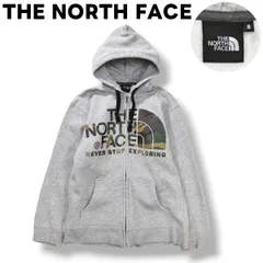 【ゴールドウィン製】 ノースフェイス THE NORTH FACE カモフラ ロゴ プリント ジップ パーカー スウェット トレーナー フーディー 裏起毛 S グレー x 迷彩柄 アウトドア カジュアル ウェア ストリート レディース ♪