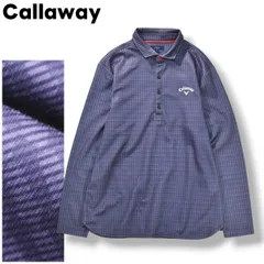 【定番】 キャロウェイ Callaway 長袖 ポロシャツ ジャージ サイドスリット 裏起毛 ロゴ 刺繍 リラックス シルエット 3L 総柄 ネイビー ゴルフ スポーツ カジュアル ウェア タウンユース レジャー メンズ