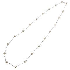 タサキ K18YG/WG パール/6.8～7.6mm ステーション ネックレス - メルカリ